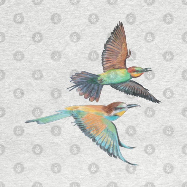 Bee-eater in Flight Illustration by Julia Doria Illustration